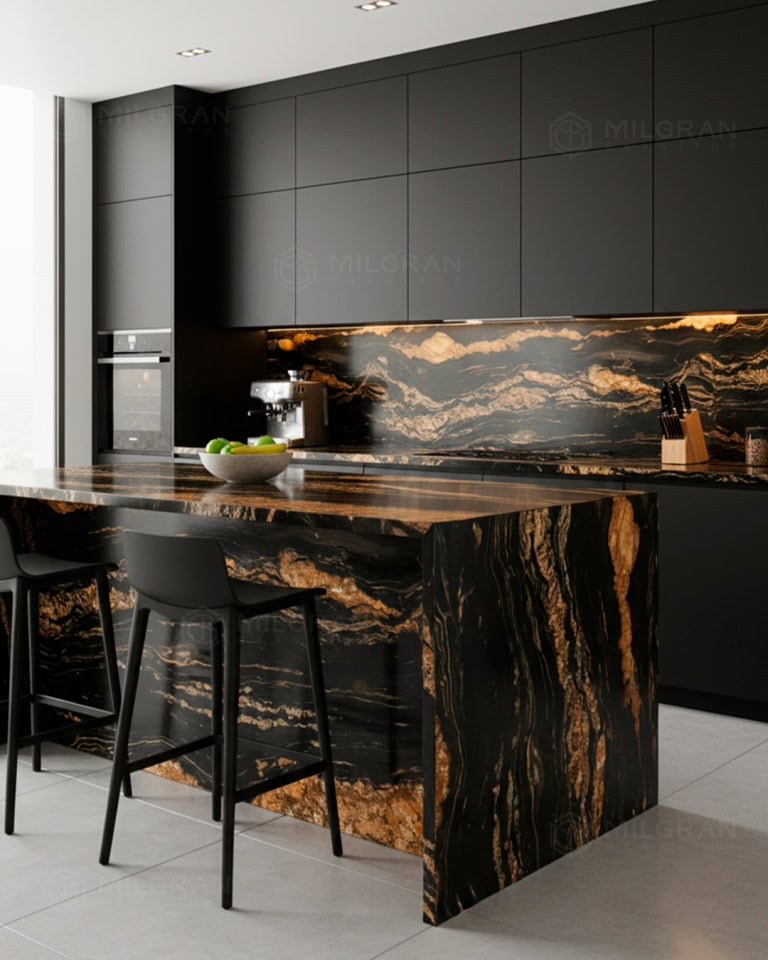 Textura aproximada — veios em cobre e dourado